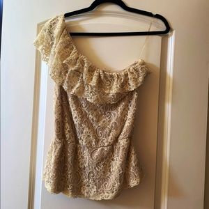 Asymmetrical lace blouse